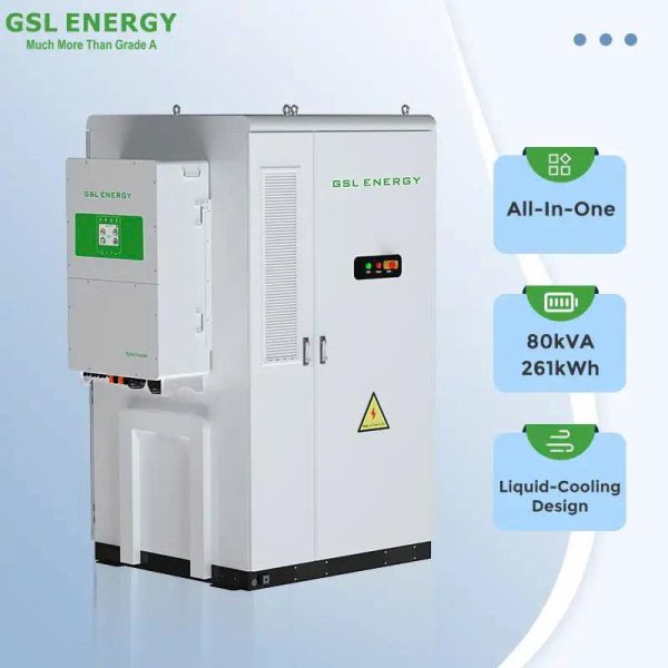 Tủ lưu trữ năng lượng tích hợp điện áp cao GSL Energy cho công nghiệp & thương mại 80kVA / 261kWh