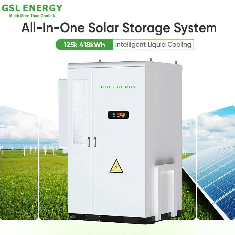 Hệ thống lưu trữ pin năng lượng mặt trời làm mát bằng chất lỏng GSL Energy 125kW / 418kWh