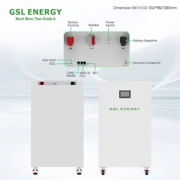 Pin lưu trữ năng lượng LiFePO₄ GSL Energy 20kWh 51.2V 400Ah – Dạng tủ di động