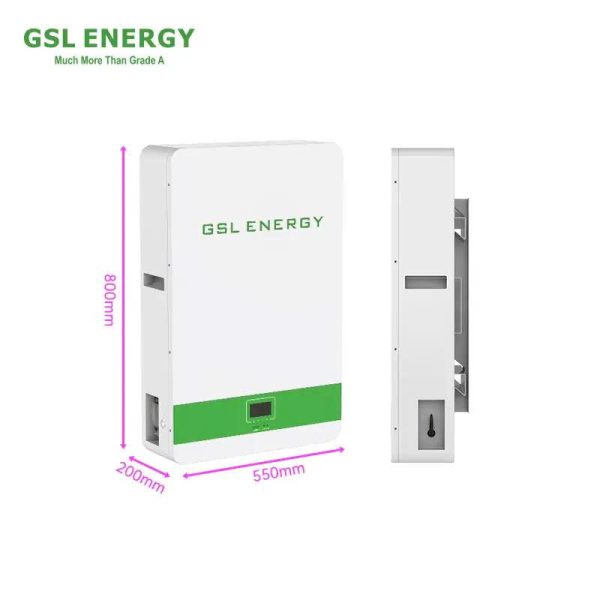 Pin lưu trữ năng lượng gia đình 10kWh treo tường GSL LiFePO4 51.2V 200Ah